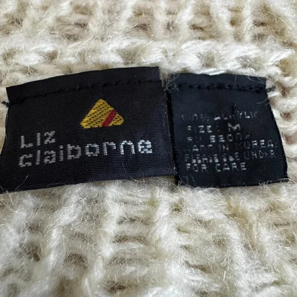 Ombre Bobble Stitch Sweater Medium • Textured Knit Cream Taupe Cozy Pullover - Picture 4 of 8